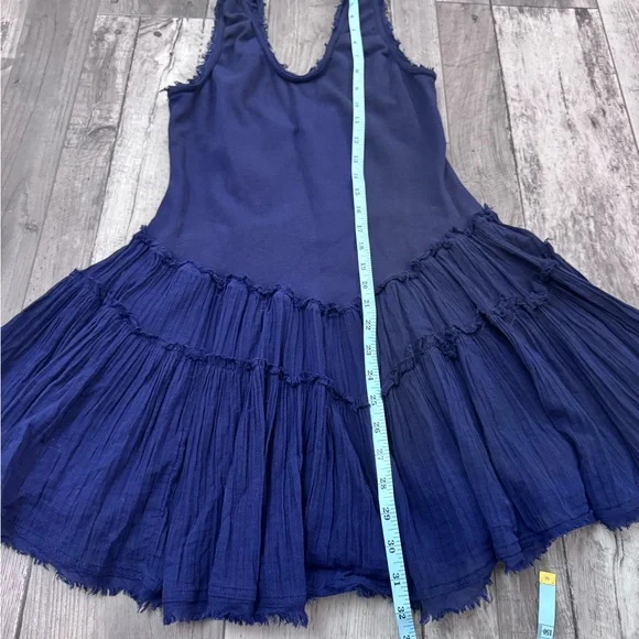 Free People Izi Drop-Waist Mini Dress Color: Eclipse Navy Blue Medium - Picture 7 of 9
